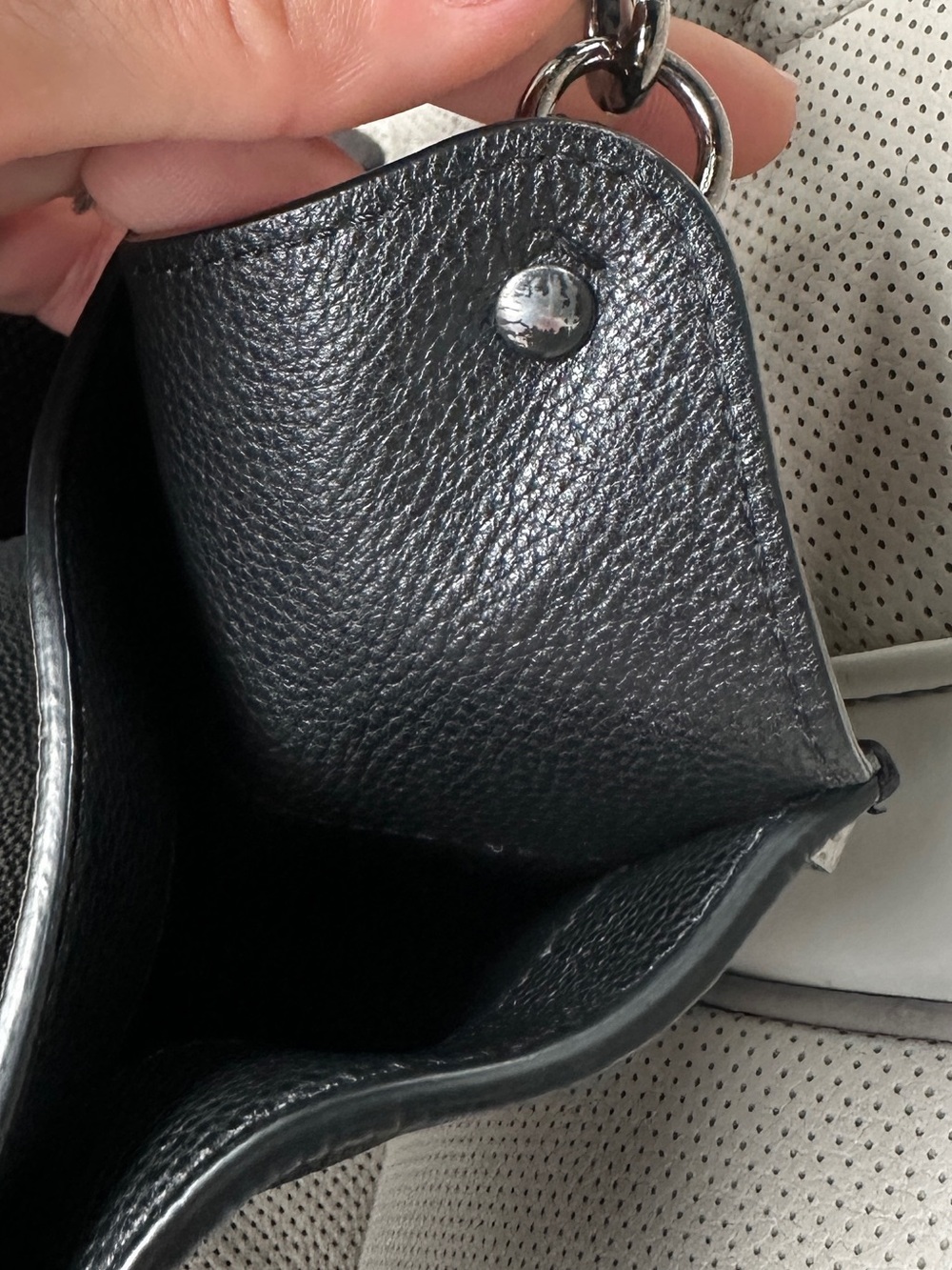 Valentino Garavani Grained Calfskin Rockstud Hobo Shoulder Bag Black - Picture 9 of 14